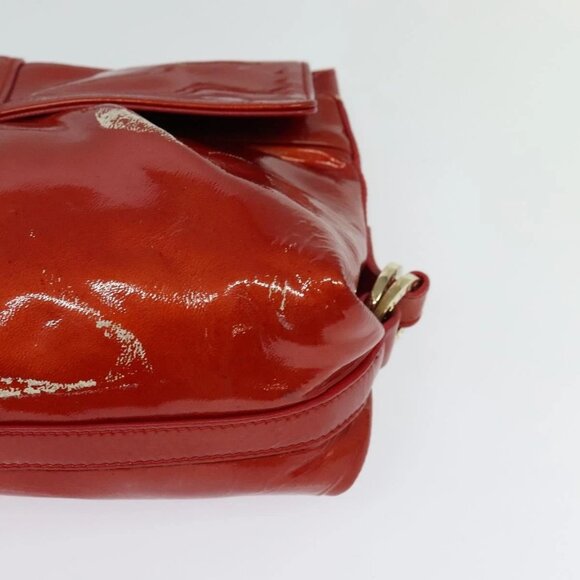 BVLGARI Shoulder Bag Enamel Red Gold Auth 124694 - Picture 5 of 16